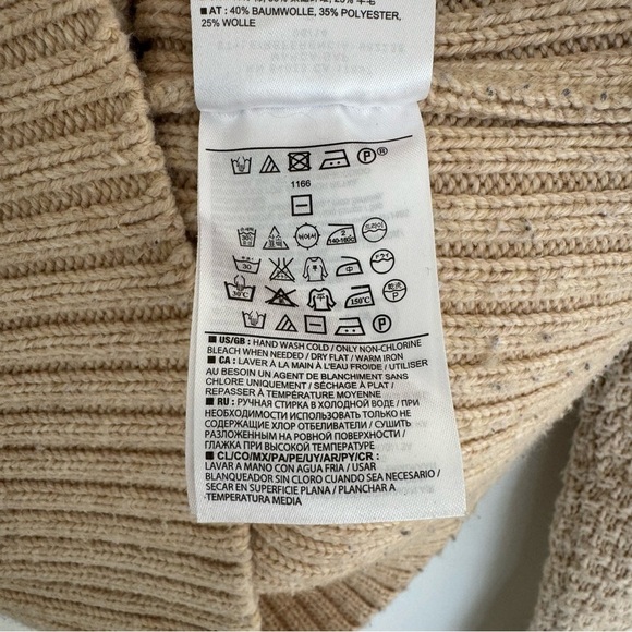 GAP Women's Cable Knit Sweater Small Beige Cotton Wool Fisherman Neutral Minimal - Picture 6 of 8